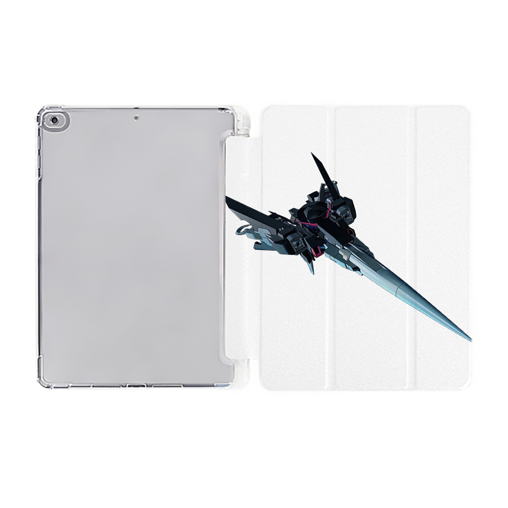 （画像用） 機動戦士ガンダム Mobile Suit Gundam IPad ケース ペン収納付き 三つ折りスタンド PUレザー×シリコン 対応機種9.5/10.5/10.9インチ